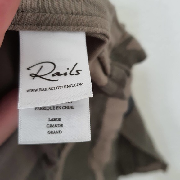Rails Collins Sage Camo Linen Jacket Women's Size Large - Picture 11 of 15